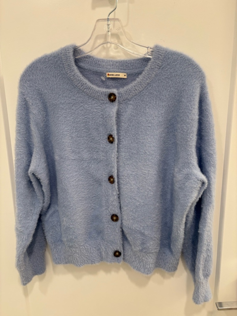 Marine Layer Arielle Fuzzy Cardigan in Blue Heron Size Medium